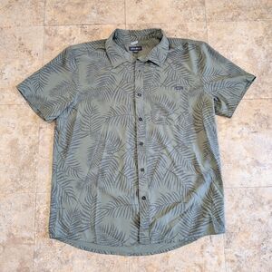 Eddie Bauer Short Sleeve Shirt Mens Large Hawaiian Button Down Summer Beach Boho